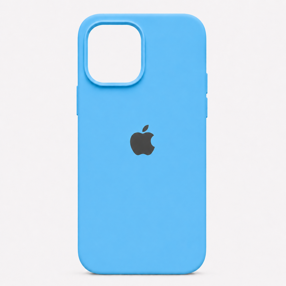 Funda de silicona azul para iPhone 13