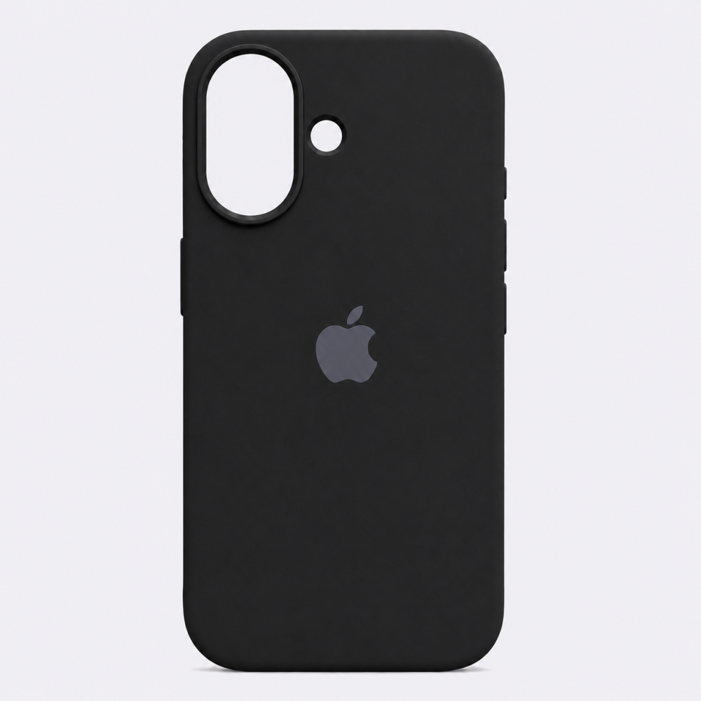 Funda de silicona negra para iPhone 16