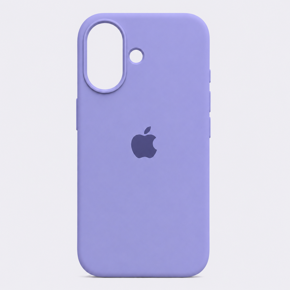Funda de silicona lila para iPhone 16