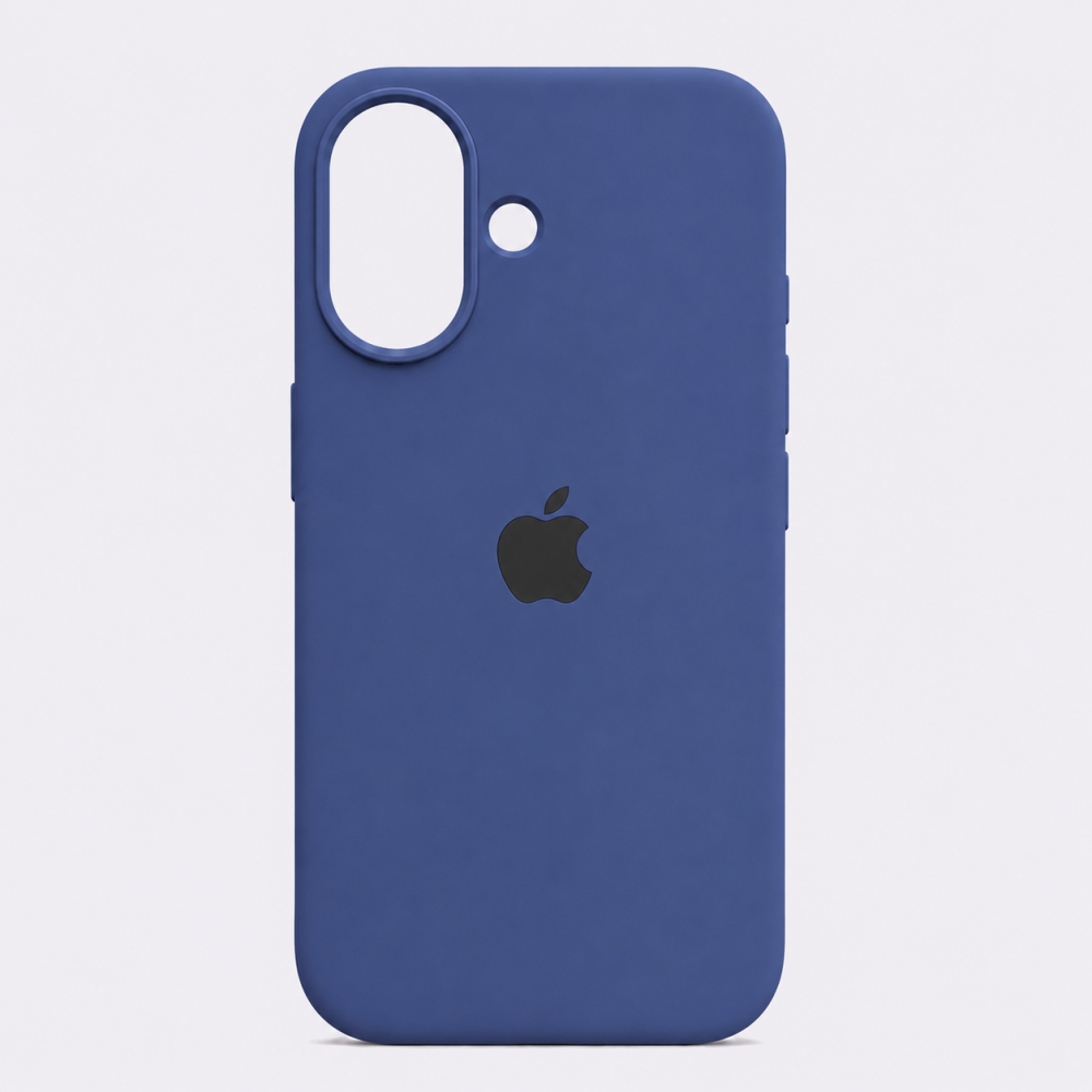 Funda de silicona iPhone 16 azul noche